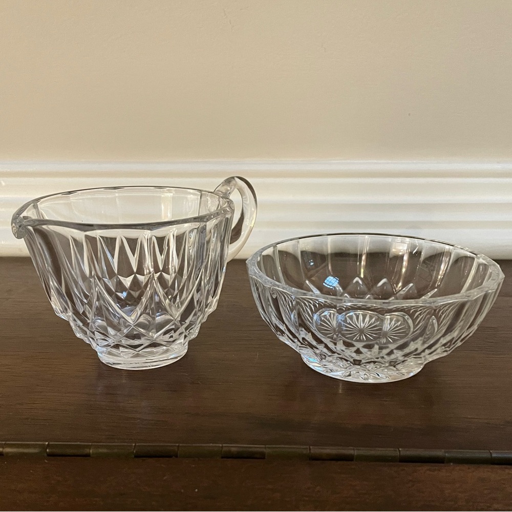 Vintage Val St. Lambert Imperial Crystal Cream and Sugar